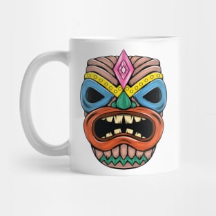 Tiki Island Traditional Mask With Big Mouth Fantasy Artsy Style Mug